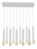 Lampa wisząca tuby sople biało-złota Sigma Lighting SOPEL GRAND 10 33392
