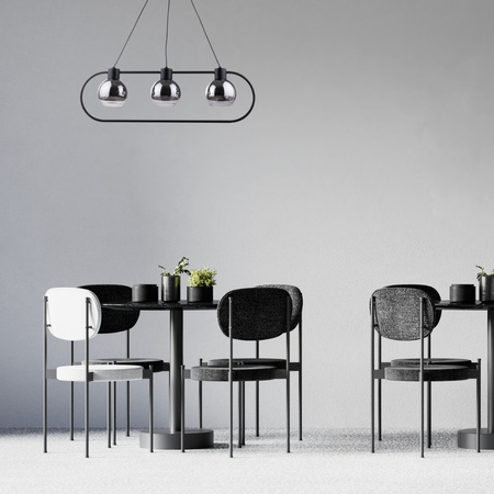 Lampa wisząca klosze srebrne czarna Sigma Lighting LINDA 3 31891