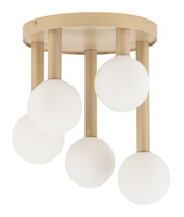 Plafon mleczne kule złoty beż Sigma Lighting - PERLA 5 33604