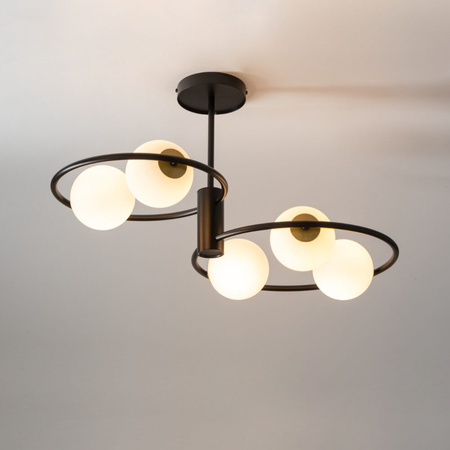 Lampa sufitowa okręgi kule czarna Sigma Lighting - AQUA 5 33468