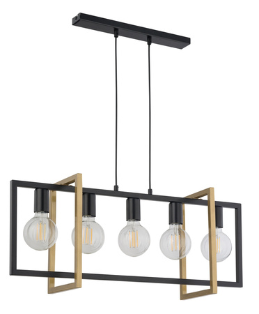 Lampa wisząca geometryczna loft czarno-złota Sigma Lighting EDEN 5 32236