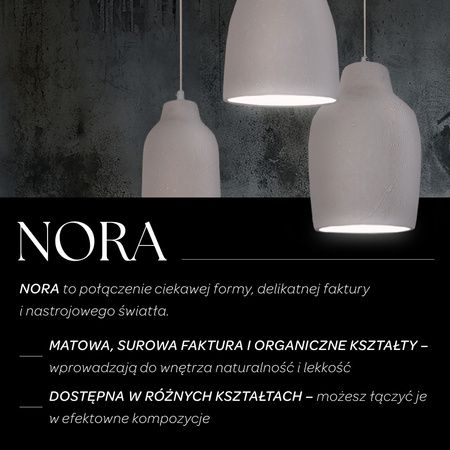 NORA B lampa wisząca ceramiczna beż 41370