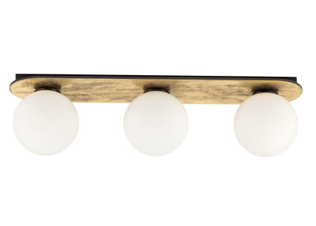 Plafon / kinkiet z mlecznymi kloszami złoty Sigma Lighting FLORA 3 33654