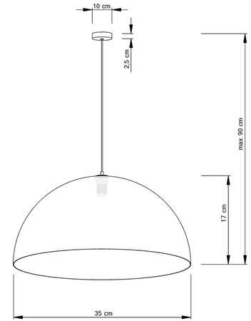 Lampa wisząca kopuła srebrna Sigma Lighting SFERA 35 30148