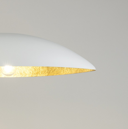 Lampa wisząca z żywicy biało-złota Sigma Lighting Gondola M 40637
