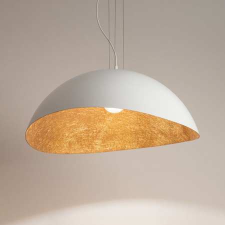 Lampa wisząca z żywicy biało-miedziana Sigma Lighting Solaris L 40623