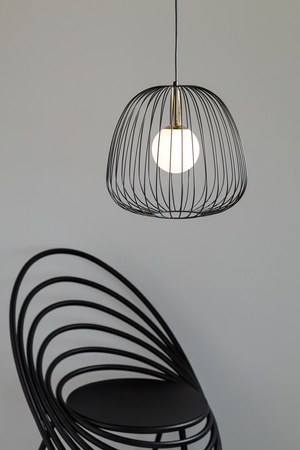 Lampa wisząca druciana BELL 1 M czarno-złota 40727