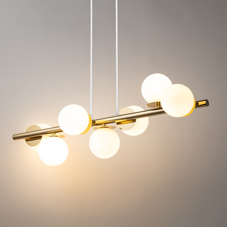 Lampa wisząca AVOLA zwis kulki 7 złote/białe 40796