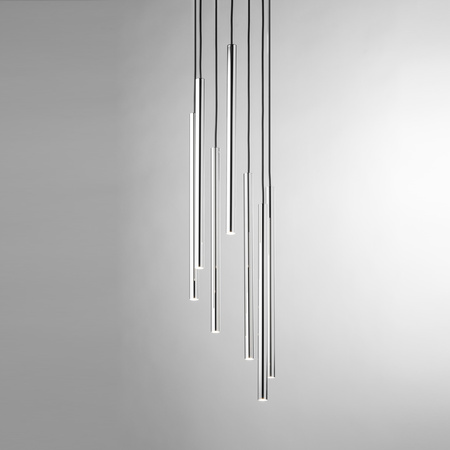 Lampa wisząca rurka SOPEL LUX 7 koło czarno-srebrny 40734