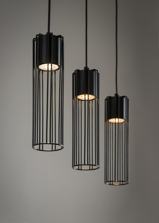 Lampa wisząca druciana tuba czarna Sigma Lighting - FOBIA 3 zwis prosty 33453