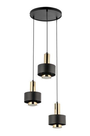 Lampa wisząca metalowa czarno - złota Sigma Lighting RIF LUX 3 KOŁO 40721