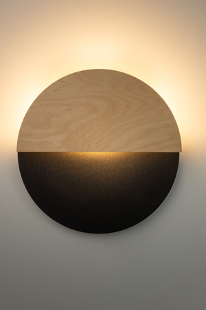 Kinkiet LUNA M czarny/dąb 40865