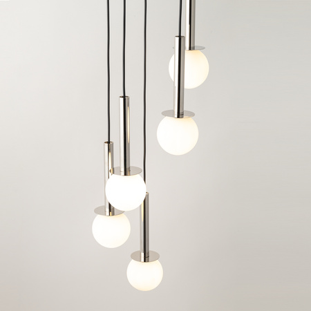 Lampa wisząca kule DAISY 5 Sigma Lighting srebrno-biała 40765