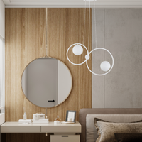 Lampa wisząca okręgi kule biała Sigma Lighting - AQUA 2 zwis podwójny 33472