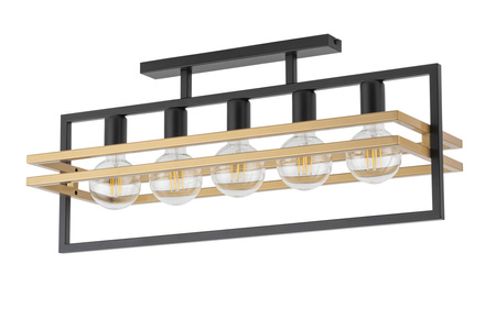 Plafon loftowy metalowy czarno-złoty Sigma Lighting - MERCI 5 32407