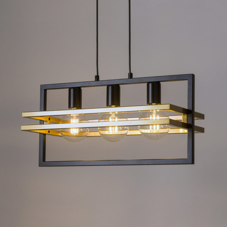 Lampa wisząca loftowa metalowa czarno-złota Sigma Lighting - MERCI 3 32392