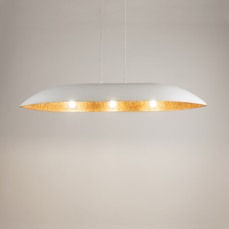 Lampa wisząca z żywicy biało-miedziana Sigma Lighting Gondola L 40638