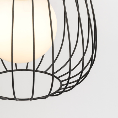 Lampa wisząca druciana BELL 1 S czarno-srebrna 40722