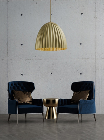 Lampa wisząca duży klosz złota Sigma Lighting TELMA 50 32301