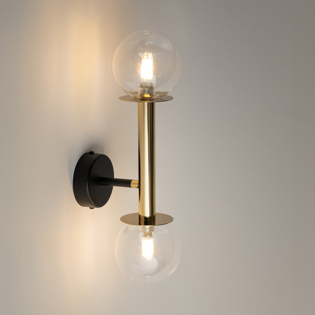 Kinkiet DAISY 2 Sigma Lighting złoto-transparentny 40762