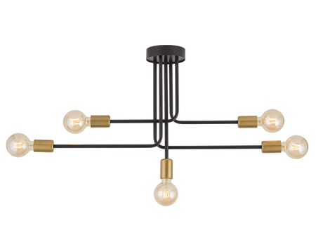 Plafon loftowy czarno-złoty Sigma Lighting GINO 5 32382