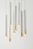 Lampa wisząca tuby sople biało-złota Sigma Lighting SOPEL GRAND 8 33391