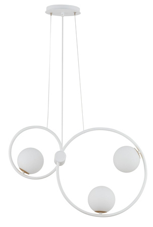 Lampa wisząca okręgi kule biała Sigma Lighting - AQUA 3 zwis podwójny 33475
