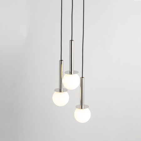 Lampa wisząca kule DAISY 3 Sigma Lighting srebrno-biała 40764