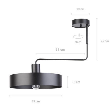 Lampa sufitowa na wysięgniku czarna Sigma Lighting VASCO 1 31549