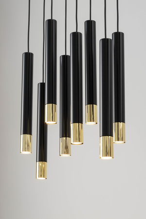 Lampa wisząca tuby sople czarno-złota Sigma Lighting SOPEL GRAND 8 33398
