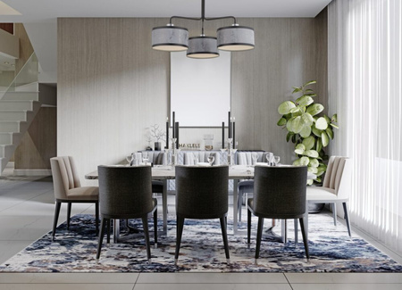 Żyrandol z abażurami szaro-srebrny Sigma Lighting OPERA 2 40502