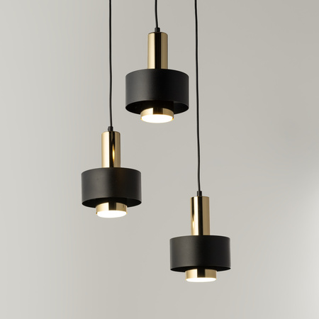 Lampa wisząca metalowa czarno - złota Sigma Lighting RIF LUX 3 KOŁO 40721