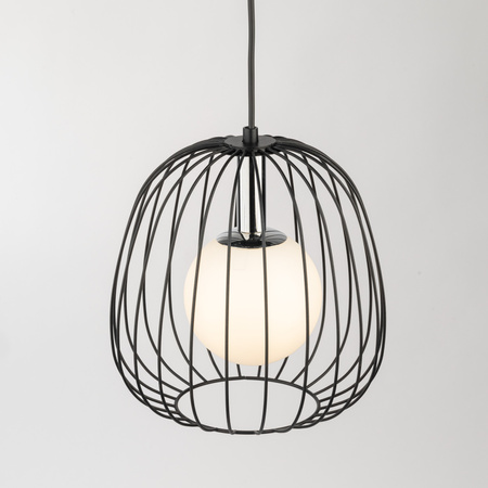 Lampa wisząca druciana BELL 1 S czarno-srebrna 40722