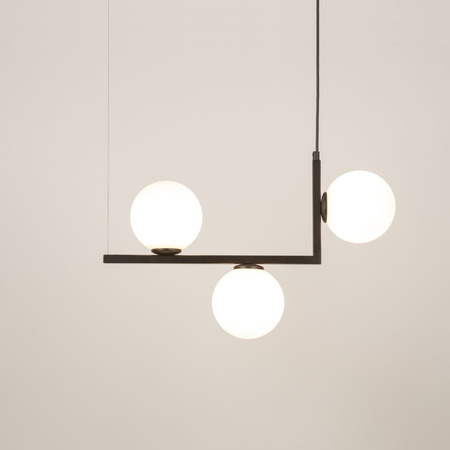 Lampa wisząca mleczne kulki czarna Sigma Lighting ANDY 3 33609