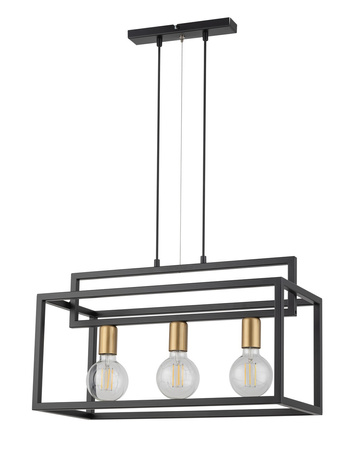 Lampa wisząca loft metalowa czarno-złota Sigma Lighting VIGO 3 32441