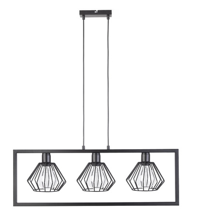 Lampa wisząca klosz diament czarna Sigma Lighting SAGA 3 31618