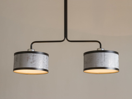 Żyrandol z abażurami szaro-srebrny Sigma Lighting OPERA 2 40502