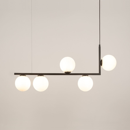 Lampa wisząca mleczne kulki czarna Sigma Lighting ANDY 5 33611