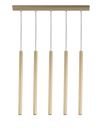 Lampa wisząca rurki sople złota Sigma Lighting SOPEL 5 PROSTY 33617