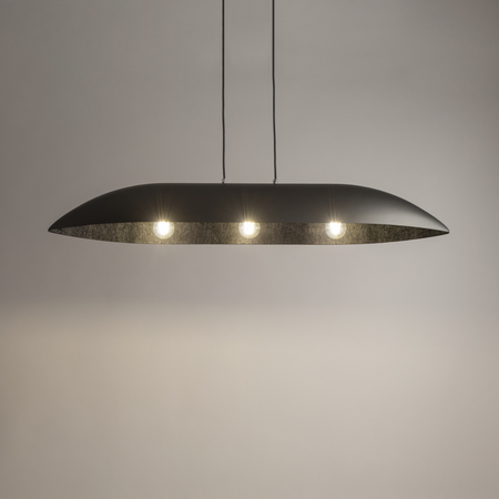 Lampa wisząca z żywicy srebrno-czarna Sigma Lighting Gondola L 40642