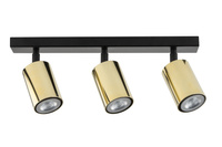 Reflektory sufitowe czarno-złote mosiądzowane Sigma Lighting ZOOM 3 33508