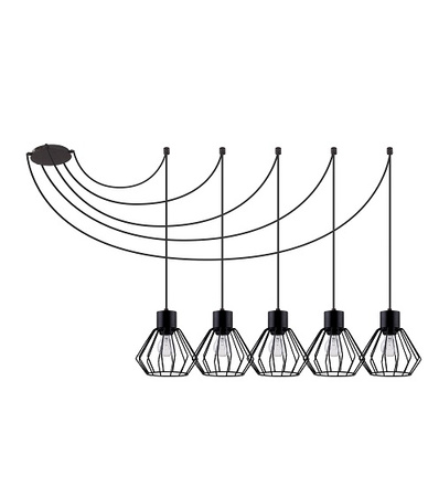 Lampa wisząca  Luto Karat 5 czarny pająk podwieszana 31676