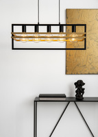 Lampa wisząca loftowa metalowa czarno-złota Sigma Lighting - MERCI 5 zwis 32395