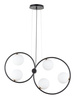 Lampa wisząca okręgi kule czarna Sigma Lighting - AQUA 5 zwis podwójny 33477