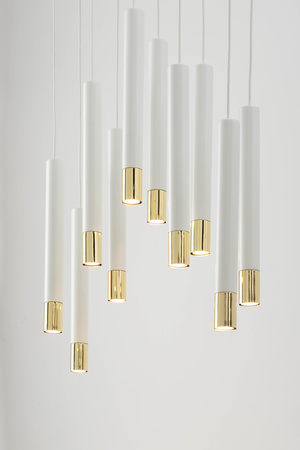 Lampa wisząca tuby sople biało-złota Sigma Lighting SOPEL GRAND 10 33392