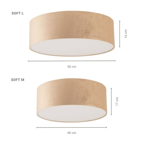 Plafon okrągły welurowy beżowy Sigma Lighting SOFT L 40655