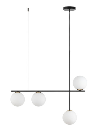 Lampa wisząca mleczne klosze czarna Sigma Lighting SILIA 4 33691