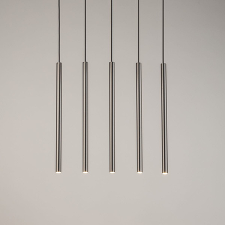 Lampa wisząca rurki sople srebrna Sigma Lighting SOPEL 5 PROSTY 33618