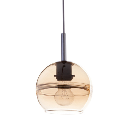 Lampa wisząca ze kloszem bursztynowa Sigma Lighting COMO E Mały 32019