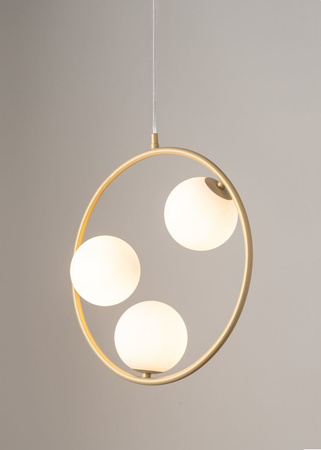 Lampa wisząca ring kula złoto-beżowa Sigma Lighting AQUA 3 33415